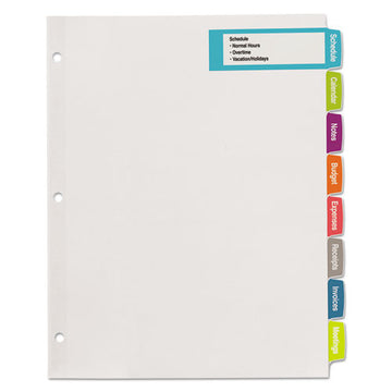 Avery® Big Tab Printable Large White Label Tab Dividers, 8-tab, Letter, 20 Per Pack freeshipping - TVN Wholesale